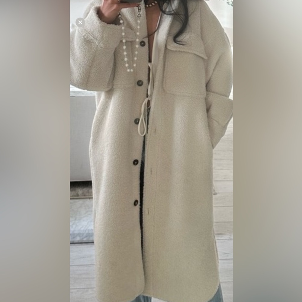 Sherpa teddy shacket